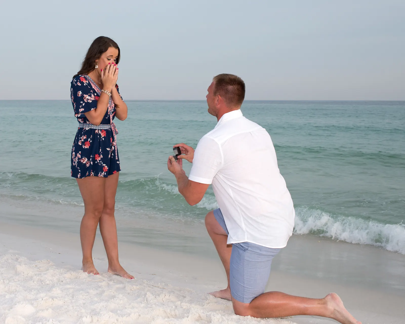 Surprise beach proposal